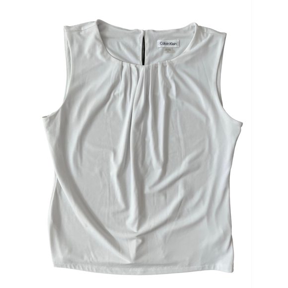 Calvin Klein Tops - Calvin Klein White Sleeveless Blouse Women's Size 12